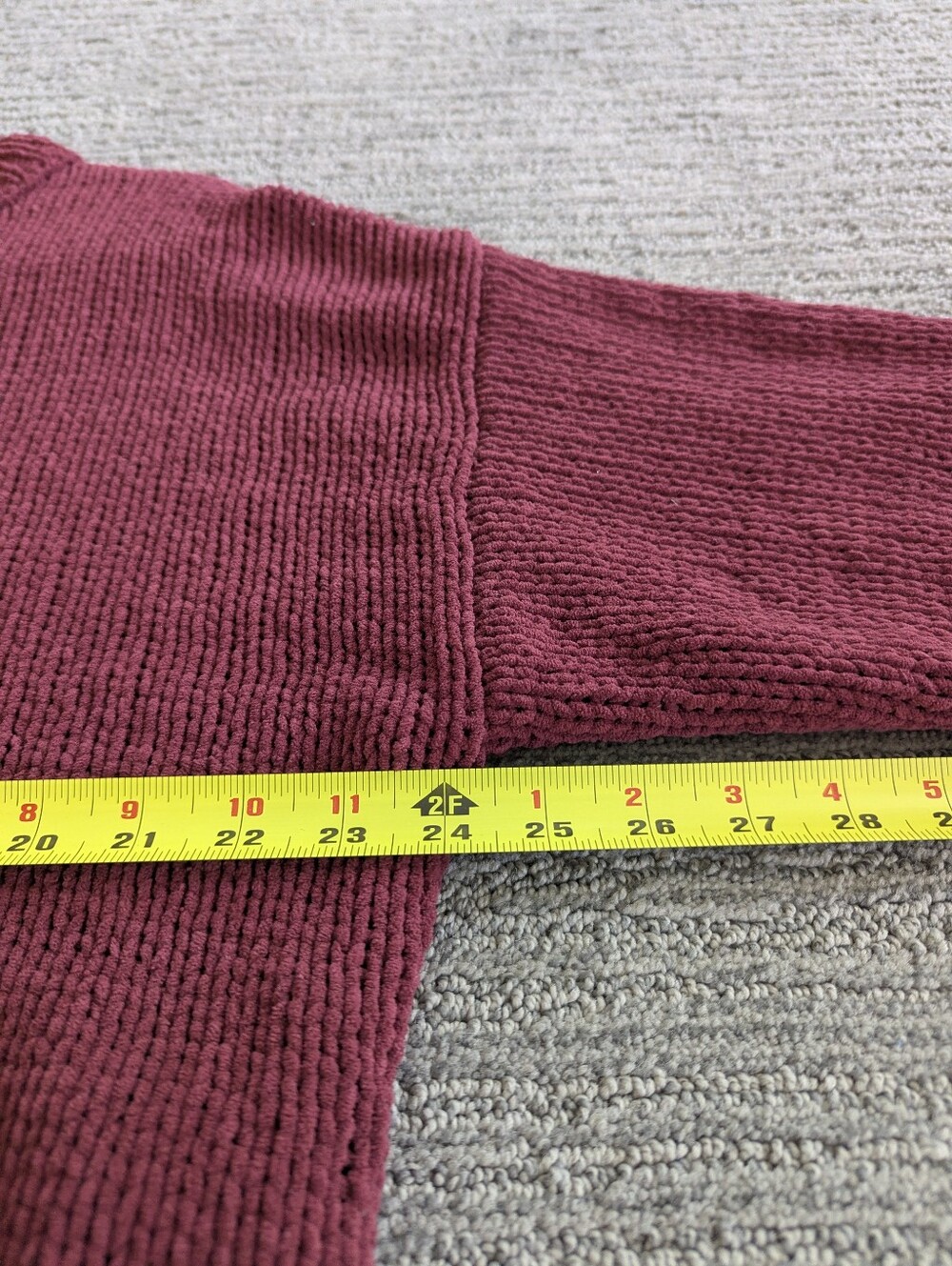 Aerie Like Candy Crew Sweater in Deep Cherry Cozy Chenille Loose Fit - Picture 10 of 13